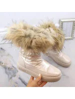 Dámske snežnice INT1924B s umelou kožušinou MM274380 Light beige - Big Star Dámske snežnice INT1924B s umelou kožušinou MM274380 Light beige - Big Star