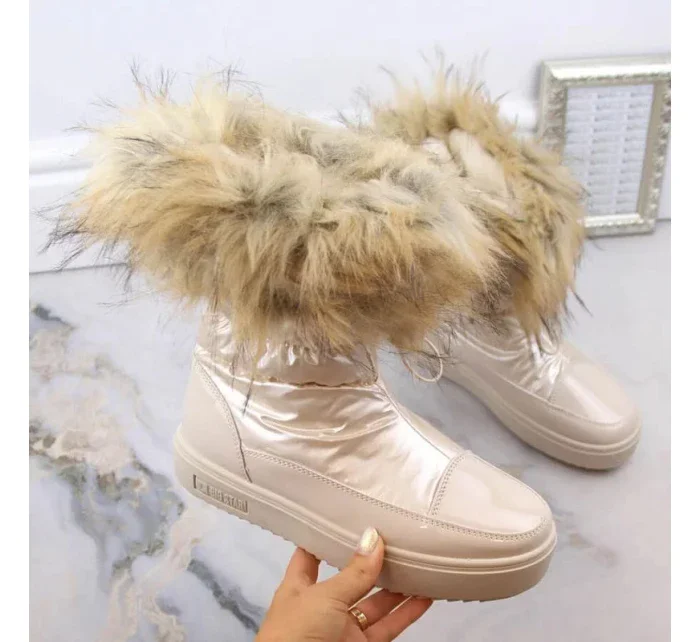 Dámske snežnice INT1924B s umelou kožušinou MM274380 Light beige - Big Star Dámske snežnice INT1924B s umelou kožušinou MM274380 Light beige - Big Star
