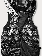 Dámske tričko bez rukávov s rebrovanými manžetami v grafitovej farbe (16M9115-105)