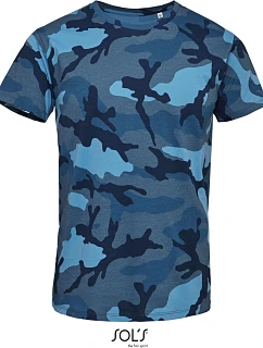 SOL'S Camo Men Pánské maskáčové tričko model 22461328 blue camo