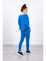 Souprava s oversize halenkou chrpově modré barvy Souprava s oversize halenkou chrpově modré barvy