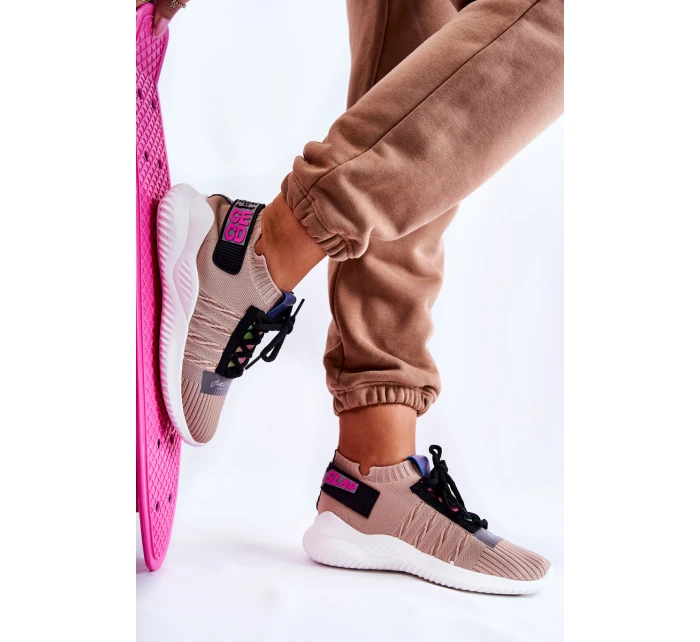 Damskie Wsuwane Sportowe Buty Sneakersy Beżowe Klayra