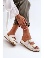 Klapki Damskie Na Platformie Big Star NN274081 Białe