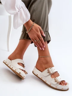 Klapki Damskie Na Platformie Big Star NN274081 Białe