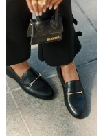 Kožené Polobotky Mokasiny Dámské model 21694755 Černé - Maciejka