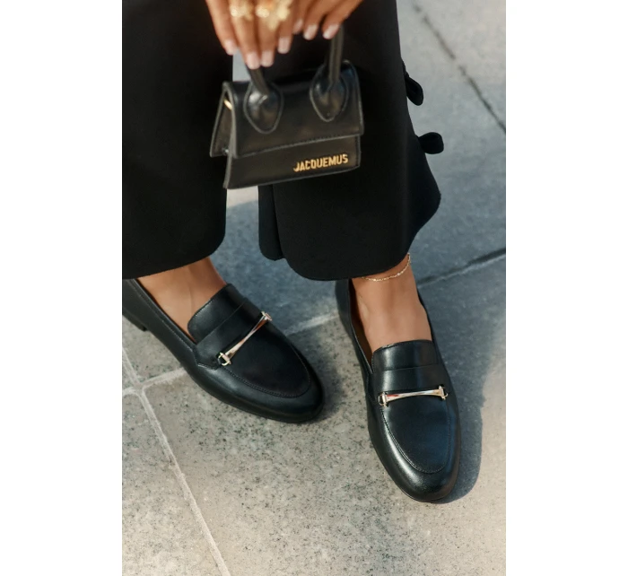 Kožené Polobotky Mokasiny Dámské model 21694755 Černé - Maciejka