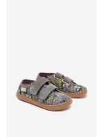 Kapcie Barefoot Chłopięce Z Grafiką Milami Szare Saphira