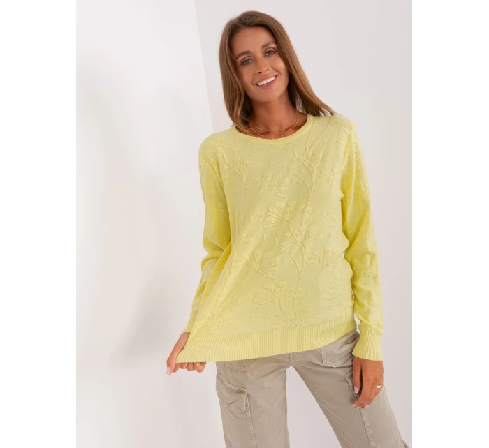 Sweter AT SW model 18895618 jasny żółty - FPrice Sweter AT SW model 18895618 jasny żółty - FPrice