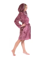 Dámský župan Flora s kapucí  krátký vínový  model 22002825 - Vestis