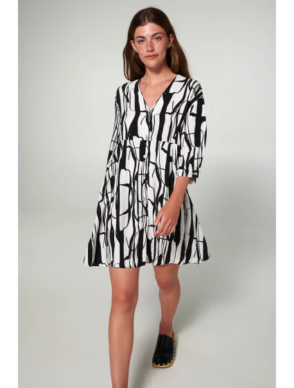 Šaty s potiskem a knoflíky model 19697567 - Vamp