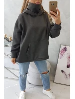 Zateplená mikina se zipem na zádech grafitová