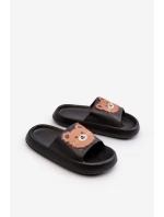 Dziecięce Lekkie Klapki Z Misiem Czarne Lindeheta Dziecięce Lekkie Klapki Z Misiem Czarne Lindeheta