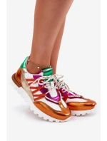 Kožené Polobotky Tenisky Dámské model 21693239 Multicolor - Artiker Kožené Polobotky Tenisky Dámské model 21693239 Multicolor - Artiker