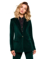 M643 Zamatové sako s jedným gombíkom - bordové