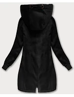 Długa bluza damska z kapturem czarna model 21248955 - LHD Długa bluza damska z kapturem czarna model 21248955 - LHD