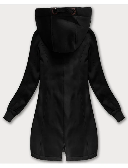 Długa bluza damska z kapturem czarna model 21248955 - LHD Długa bluza damska z kapturem czarna model 21248955 - LHD