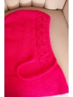 Dámska čiapka s kapucňou s pleteným fuchsiovým vzorom Dámska čiapka s kapucňou s pleteným fuchsiovým vzorom