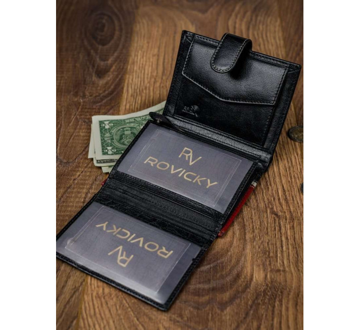Pánske peňaženky 326L RBA D BLACK RED čierna