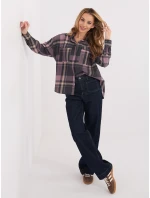 Košeľa D71720Z11085B sivá ružová Košeľa D71720Z11085B sivá ružová