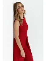 K184 Kombinéza so širokými nohavicami - červená