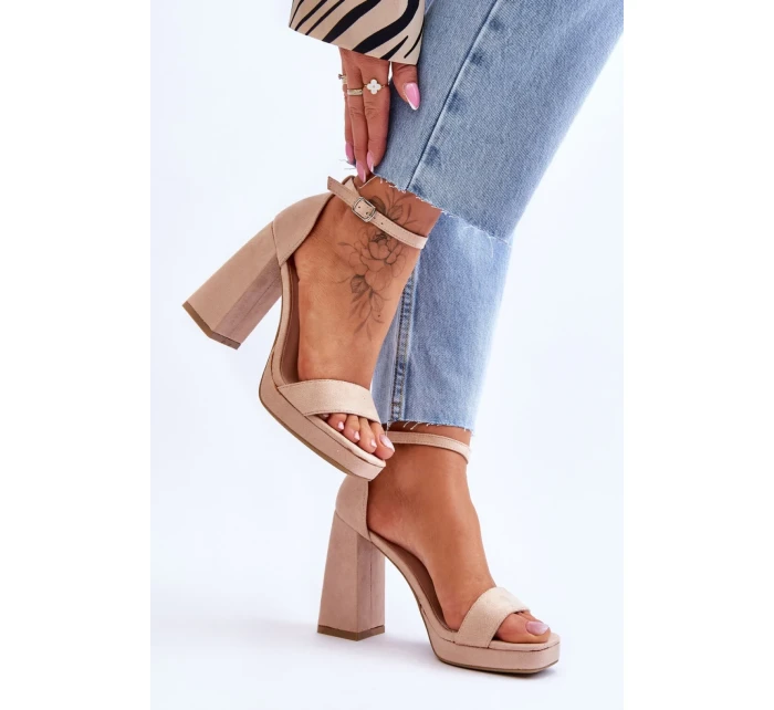 Sandále na podpätku model 179871 Step in style Sandále na podpätku model 179871 Step in style