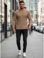 Pánský hnědý svetr model 21995029 - FashionStreet