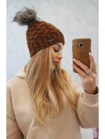 Fleecová čepice Daria model 18750089 světle hnědá - K-Fashion Fleecová čepice Daria model 18750089 světle hnědá - K-Fashion