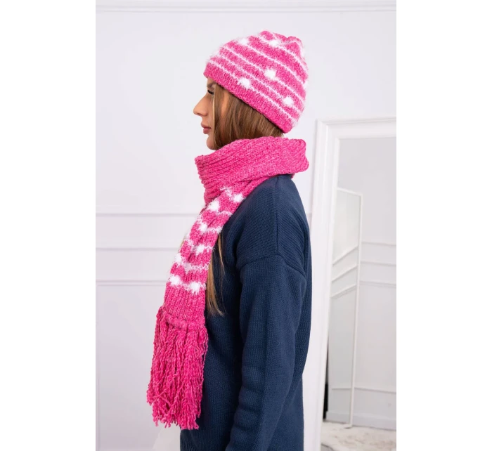 Dámská souprava se šátkem malinová model 18751043 - K-Fashion Dámská souprava se šátkem malinová model 18751043 - K-Fashion
