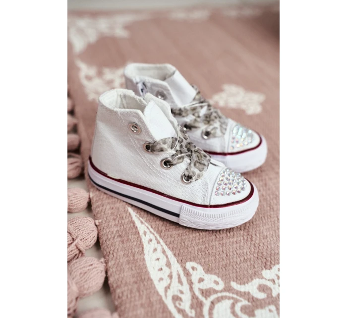 Dětské Tenisky Se Zirkony Bílé Smile Dětské Tenisky Se Zirkony Bílé Smile