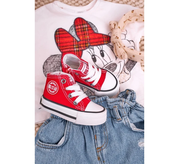 Dětské Tenisky Vysoké Se Zipem BIG STAR model 21545331 Červené - Big Star Shoes Dětské Tenisky Vysoké Se Zipem BIG STAR model 21545331 Červené - Big Star Shoes