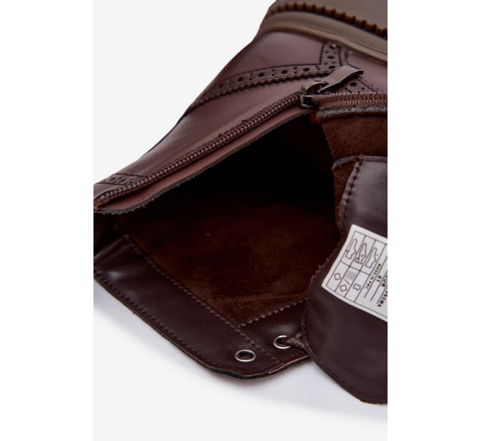 Kožené pánské boty Lee Cooper LCJ 25 33 3960 hnědé Botki Męskie