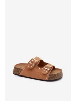Dámske papuče so zlatými prackami a cvočkami Camel Tervina