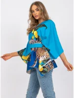 Bluzka DHJ BZ model 21185763 niebieski - FPrice Bluzka DHJ BZ model 21185763 niebieski - FPrice