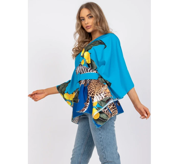 Bluzka DHJ BZ model 21185763 niebieski - FPrice Bluzka DHJ BZ model 21185763 niebieski - FPrice