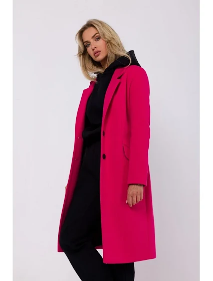 model 18863515 Kabát na knoflíky fuchsiový - Moe