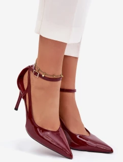 Dámske lakované lodičky - bordová Fionnel