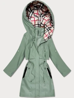 Lekka parka damska na podszewce Goodlookin szarozielona (KK60407-3#)