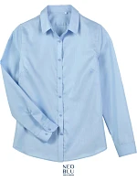 Women keprová halenka s dlouhým rukávem soft blue model 22499904 - NEOBLU Women keprová halenka s dlouhým rukávem soft blue model 22499904 - NEOBLU