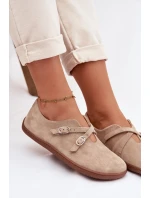 Kožené semišové polobotky Barefoot Dámské s pásky model 21937593 béžové - Zazoo Kožené semišové polobotky Barefoot Dámské s pásky model 21937593 béžové - Zazoo