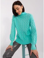 Sweter AT SW model 19040899 mietowy - FPrice Sweter AT SW model 19040899 mietowy - FPrice