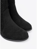 Vynikajúce dámske členkové topánky čierne bez podpätku Vynikajúce dámske členkové topánky čierne bez podpätku