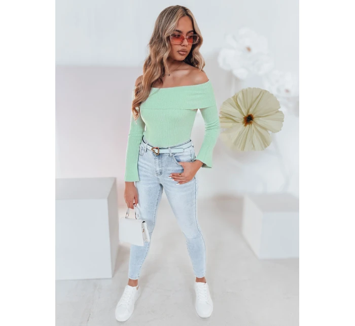 Dámská halenka s odhalenými rameny světle zelená Dstreet model 21985583 - FashionStreet