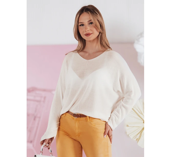 Dámsky oversize sveter NORVAN ecru FashionStreet MY2455