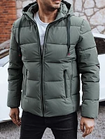 Pánska prešívaná zimná bunda s kapucňou sivá FashionStreet TX5061
