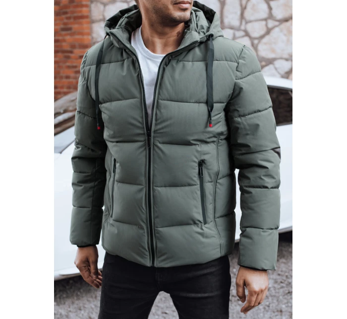 Pánská prošívaná zimní bunda s kapucí šedá Dstreet model 21991474 - FashionStreet