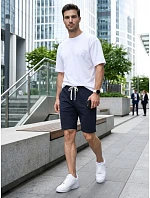 Spodenki męskie dresowe ze granatowe model 22278504 - FashionStreet Spodenki męskie dresowe ze granatowe model 22278504 - FashionStreet