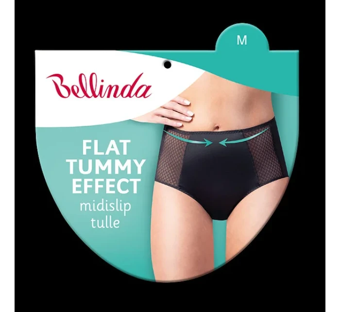 Dámske nohavičky FLAT TUMMY EFFECT MIDISLIP Drawstring Panties - BELLINDA - Black