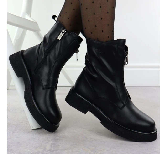 Dámske kožené topánky Goe black SS2N4145