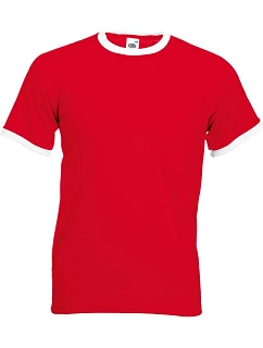 Tričko Fruit of the Loom Ringer T Racerback 16.1168 červené/biele