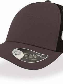 Atlantis Headwear Rapper Cotton 5-panelová truckerová čiapka „Rapper“ 33.8020 tmavošedá/čierna